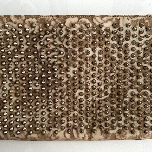 Louboutin Loubiposh Spiked Glitter Clutch Crossbody - Picture 8 of 14